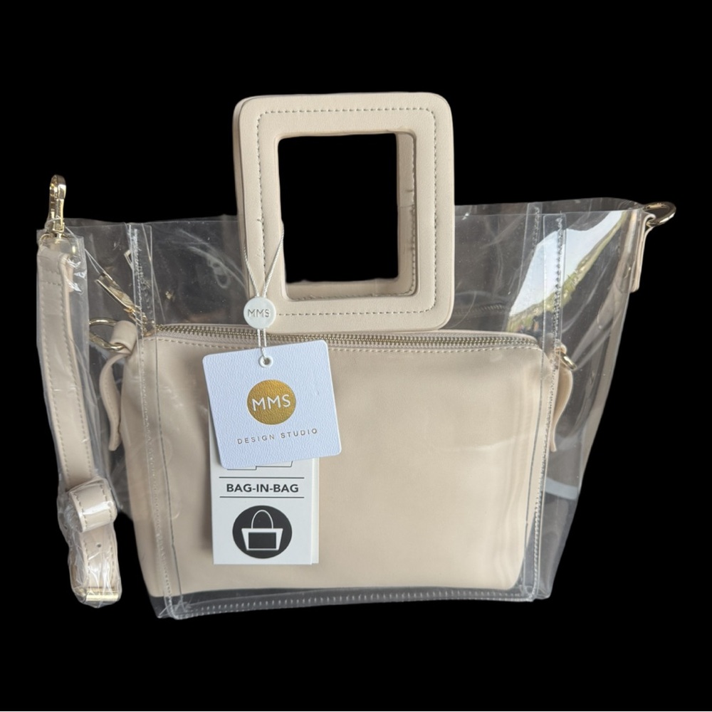 MMS Design Studio Clear Tote with Bag-in-Bag Insert - Cream - Picture 2 of 14